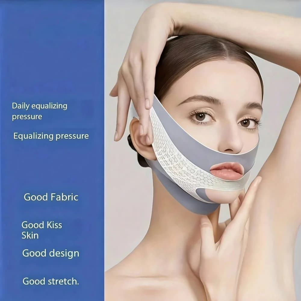Set 1+1 Fascia Lifting Viso a V, Fascia Dimagrante Viso per il Sonno, Strumento di Bellezza per Ridurre il Doppio Mento e Rassodare la Mascella, Regalo per Donne