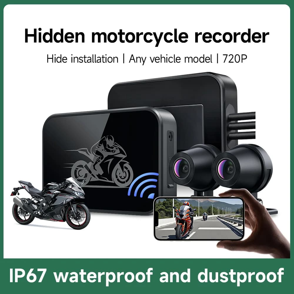 DVR motorcycle camera for whole body waterproof WiFi GPS Dash Cam Front driving recorder Rear black box
