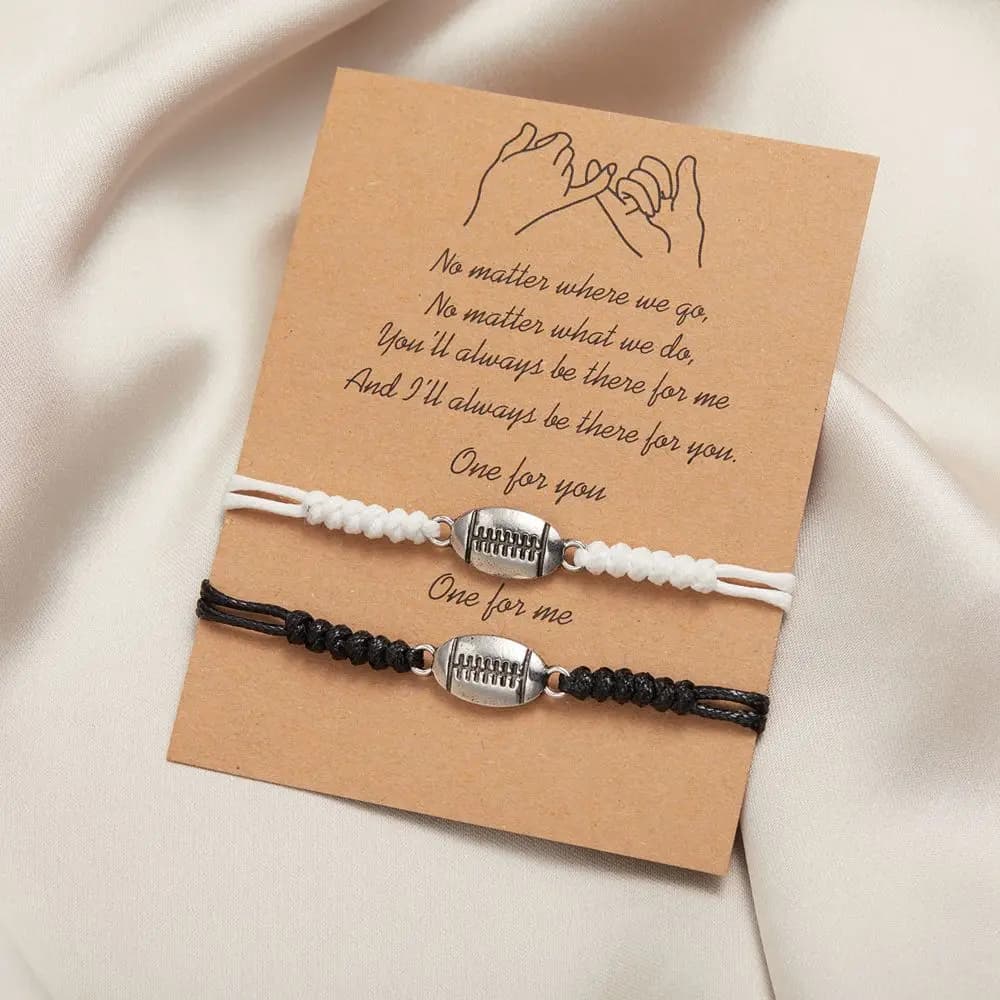 Braccialetto in Corda Intrecciata Fatto a Mano per Ragazzi e Ragazze, Accessorio Gioiello a Forma di Palla da Baseball/Volleyball, Stile Coreano per Coppie