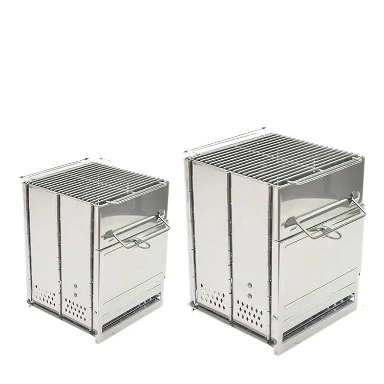 Wholesale Spot Goods Mini Stainless Steel Portable Foldable Wood Foil for Outdoor Camping Barbecue