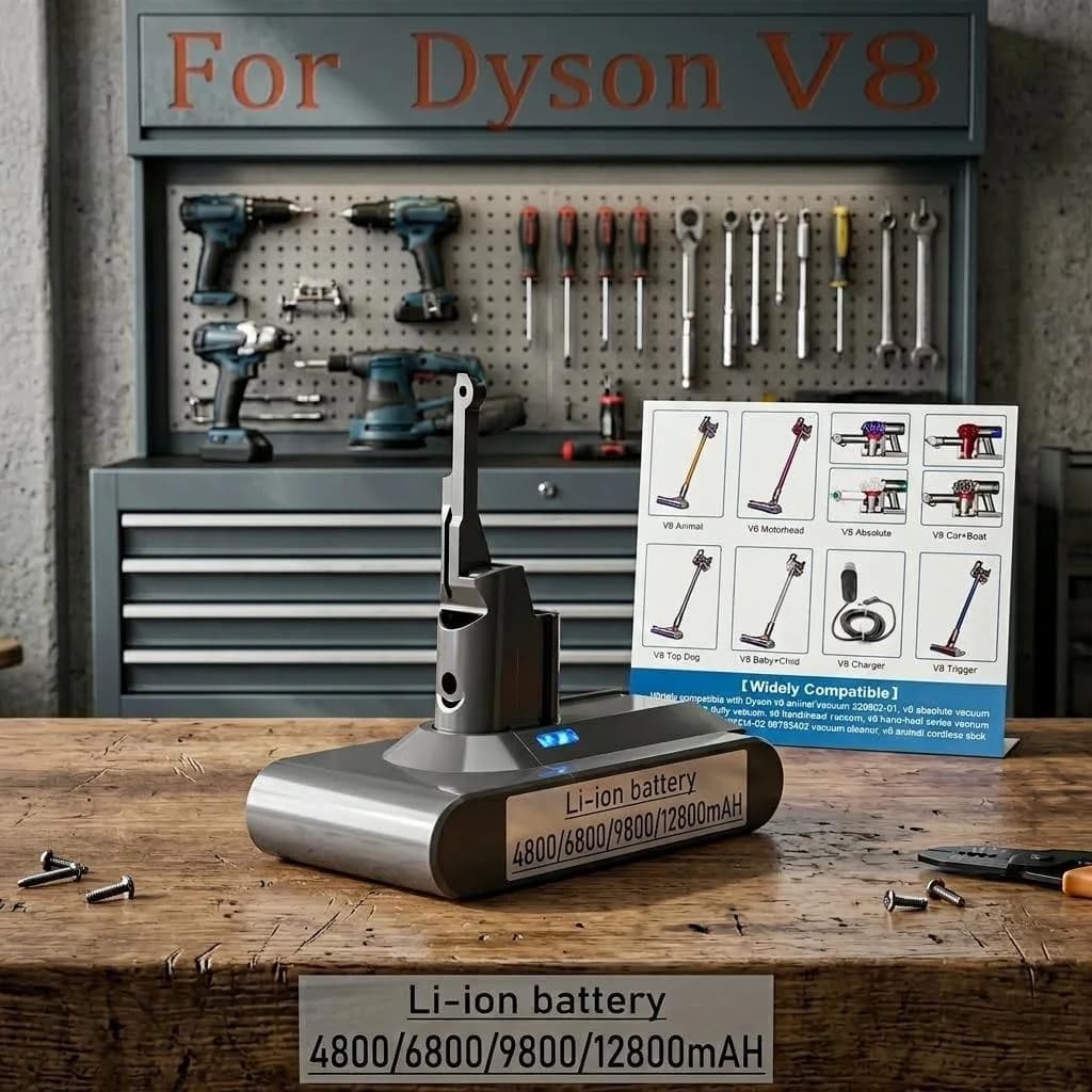 21.6V For Dyson V8 Vacuum Cleaner Battery 4800mAh Li-ion Rechargeable A-Grade Power Tool Cell for High-Quality Performance