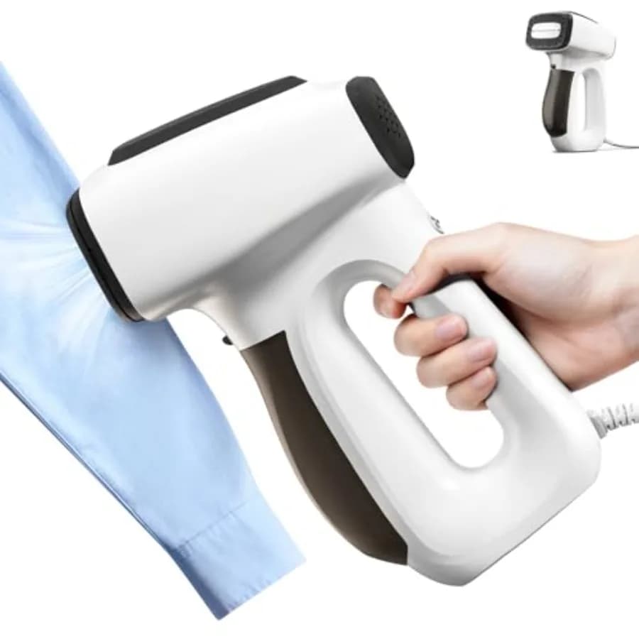 Vaporizzatore per Vestiti 2 in 1 con Aspirazione 3500Pa, Ferro da Stiro Portatile con Riscaldamento Rapido in 30s e Spegnimento Automatico