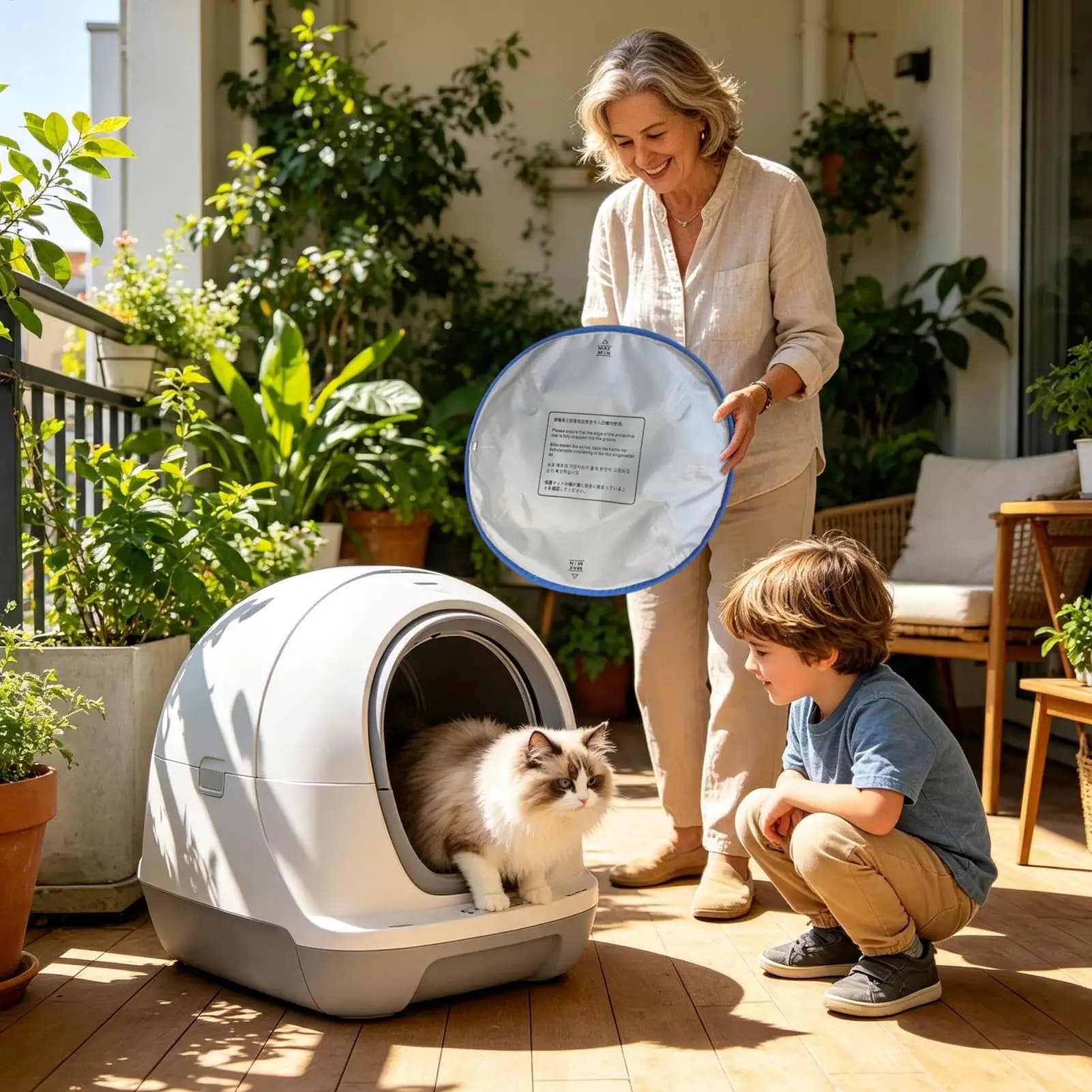 Litter Box Liners Waterproof Washable Leak-Proof Reusable Universal Pet Self-Cleaning Litter Box Liner For Indoor Kitten Home
