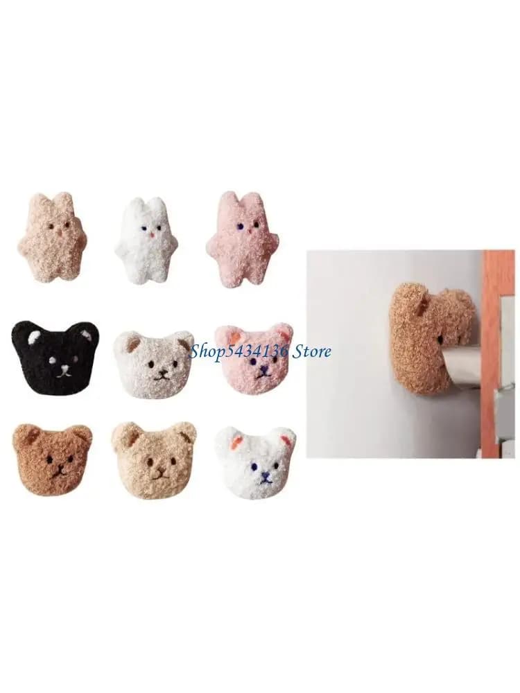 H7ED Fermaporta Protezione da parete Cartoon Mobili Buffer Manopole per porte Crash Pad Adesivo Protezione da parete per animali