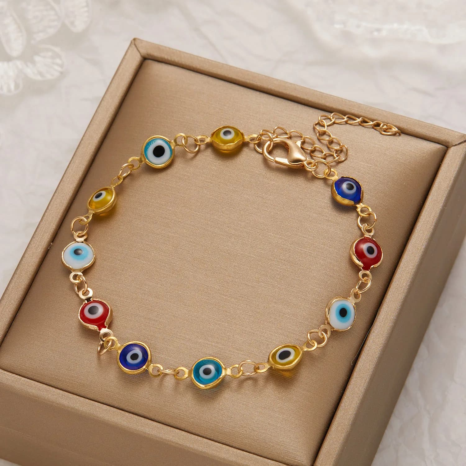 Bracciale portafortuna turco malocchio per donna uomo colorato occhio blu smalto perline braccialetto a catena regolabile regalo di gioielli di amicizia