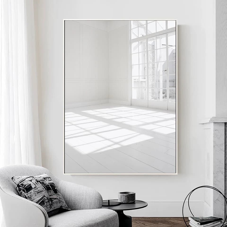 Modern Painting with Wooden Frame, Print on Decorative Wall Tile for Living Room, Bedroom, Over Sofa