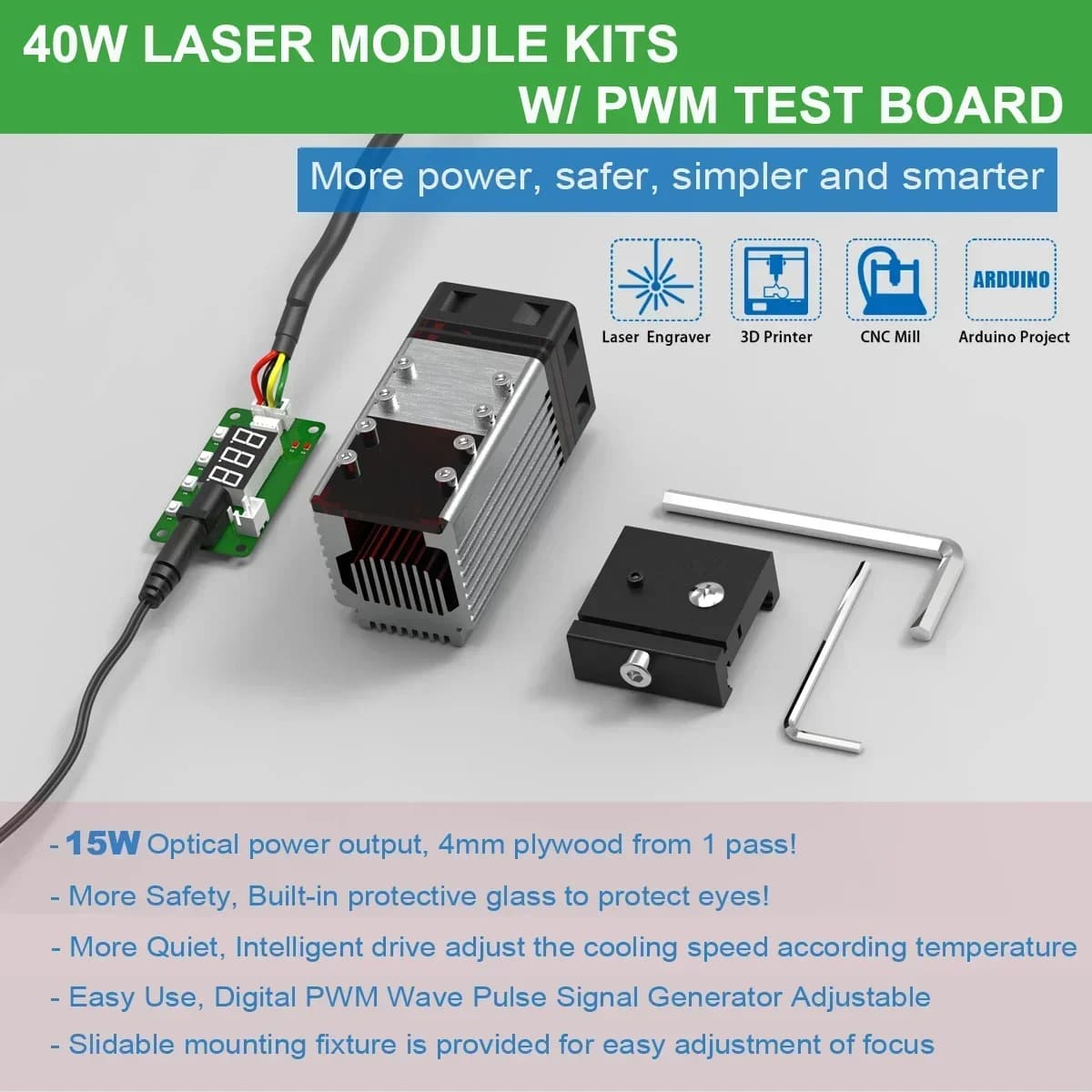 Modulo Laser A40640 per Incisione e Taglio, Kit Testa Laser 80W Pro con 2 Fasci Laser e Tecnologia FAC - Offerta Speciale