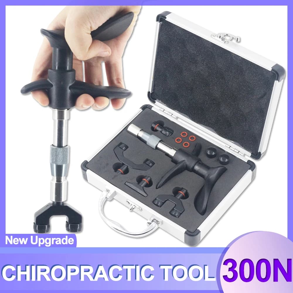 Chiropractic Adjusting Tools For Pain Relieve Care Massage Relaxation 300N Chiropractic Instrument 4 Head Correction Gun