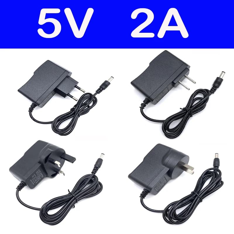 1PCS Nuovo DC 5V 2A Convertitore Adattatore AC 100V-240V 5V2A 2000mA di Alimentazione EU US UK AU Spina Per T95 X96 Max H96 Android TV Box