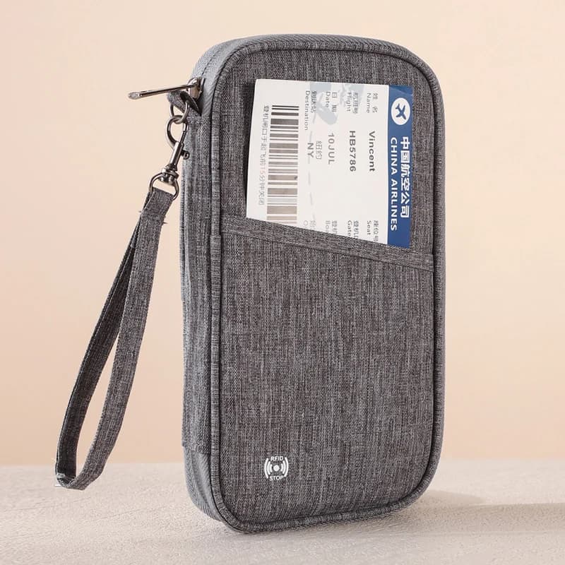 Portafoglio per Passaporti con Protezione RFID - Organizzatore di Documenti di Viaggio con Porta Carte di Credito, Accessorio Essenziale da Viaggio