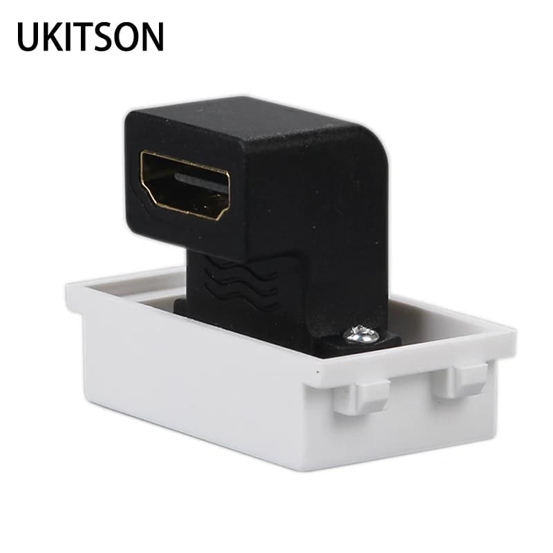 Presa con slot HDMI 2.0 a gomito che piega la spina femmina compatibile HDMI a forma di L per modulo pannello a parete con connettore DVD HD per proiettore