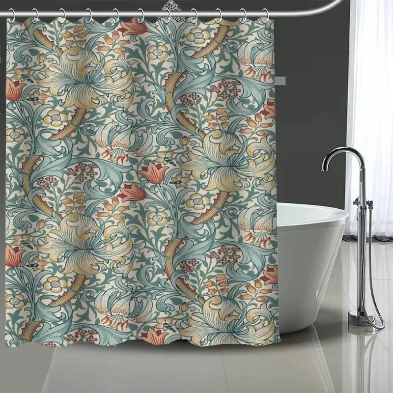 William Morris Art Modello personalizzato Tenda da bagno in poliestere 180x180 cm Tende da doccia Tenda da bagno serigrafata fai da te per il bagno