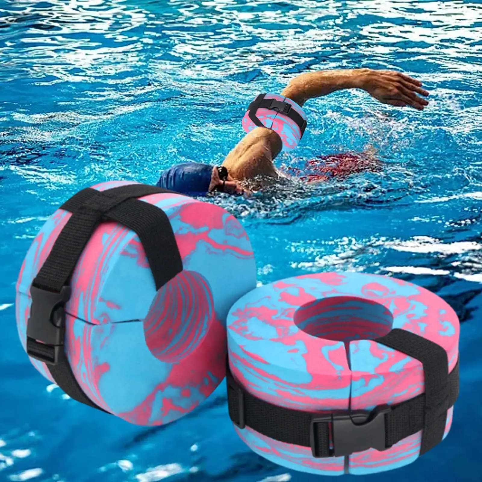 Adjustable EVA Exercise Weights Arms Belts Water Aerobics Arm Float Ring for Adults Athletes Beginners Swimming Aquatic Cuffs