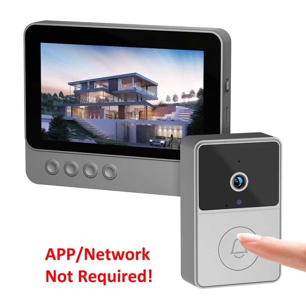 Conversazione bidirezionale wireless da 2,4 Ghz Schermo IPS da 4,3 pollici Visione notturna a infrarossi Monitoraggio porta Campanello Audio Video Registrazione automatica Telecamera