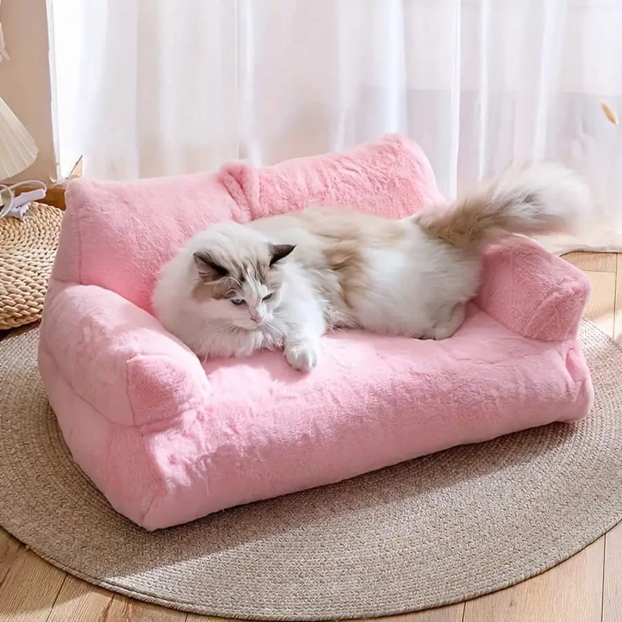Divano Letto per Animali Domestici in Peluche per Tutte le Stagioni, Cuscino ad Alta Resilienza per Gatti e Cani di Piccola Taglia