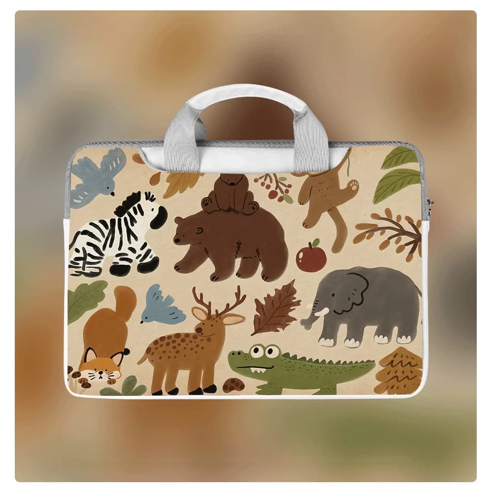 Borsa per Laptop Portatile con Stampa Cartoon, Custodia Protettiva per Macbook 13 14 15 16 Pollici, Valigetta per Macbook Air