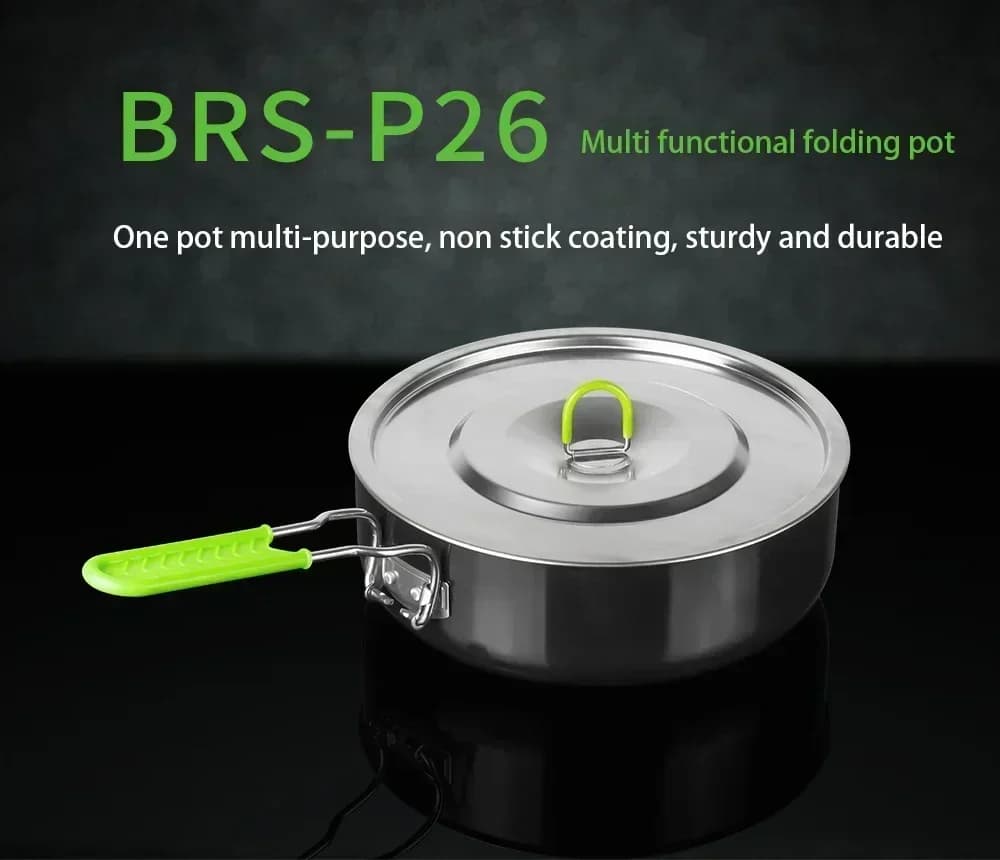 BRS-P26 Pentola Multifunzionale Antiaderente 2026 per Esterni, Padella Portatile da Campeggio, Pentole e Padelle per Uso Domestico, Fornello per Barbecue