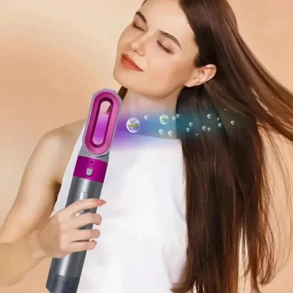 Styler per Capelli 5 in 1 a Basso Rumore, Professionale per Arricciare, Lisciare e Asciugare, Spazzole ad Aria Calda 1000W