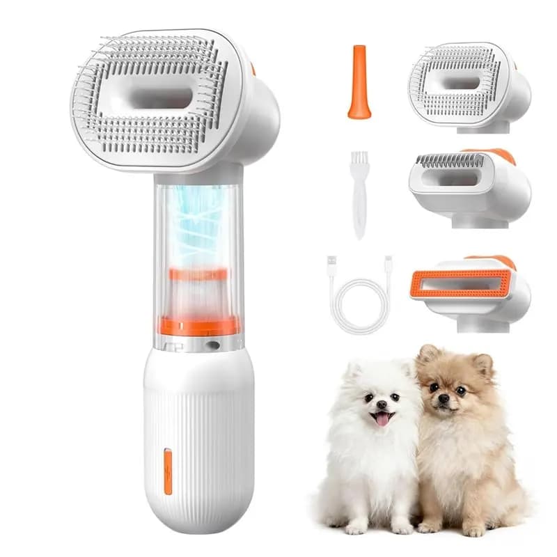 Spazzola per cani ABBO-Vacuum per la rimozione del pelo, spazzola autopulente per cani e rastrello per sottopelo, strumento per la toelettatura e la rimozione del pelo in eccesso.