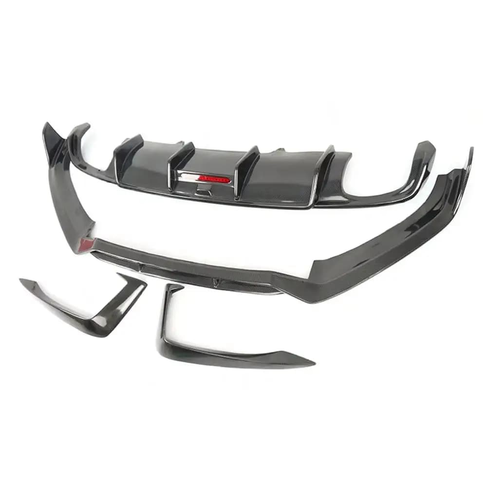 Kit corpo in fibra di carbonio Paraurti posteriore Diffusore Spoiler Labbro anteriore per Audi A4 Sline S4 B9 2017 2018 2019