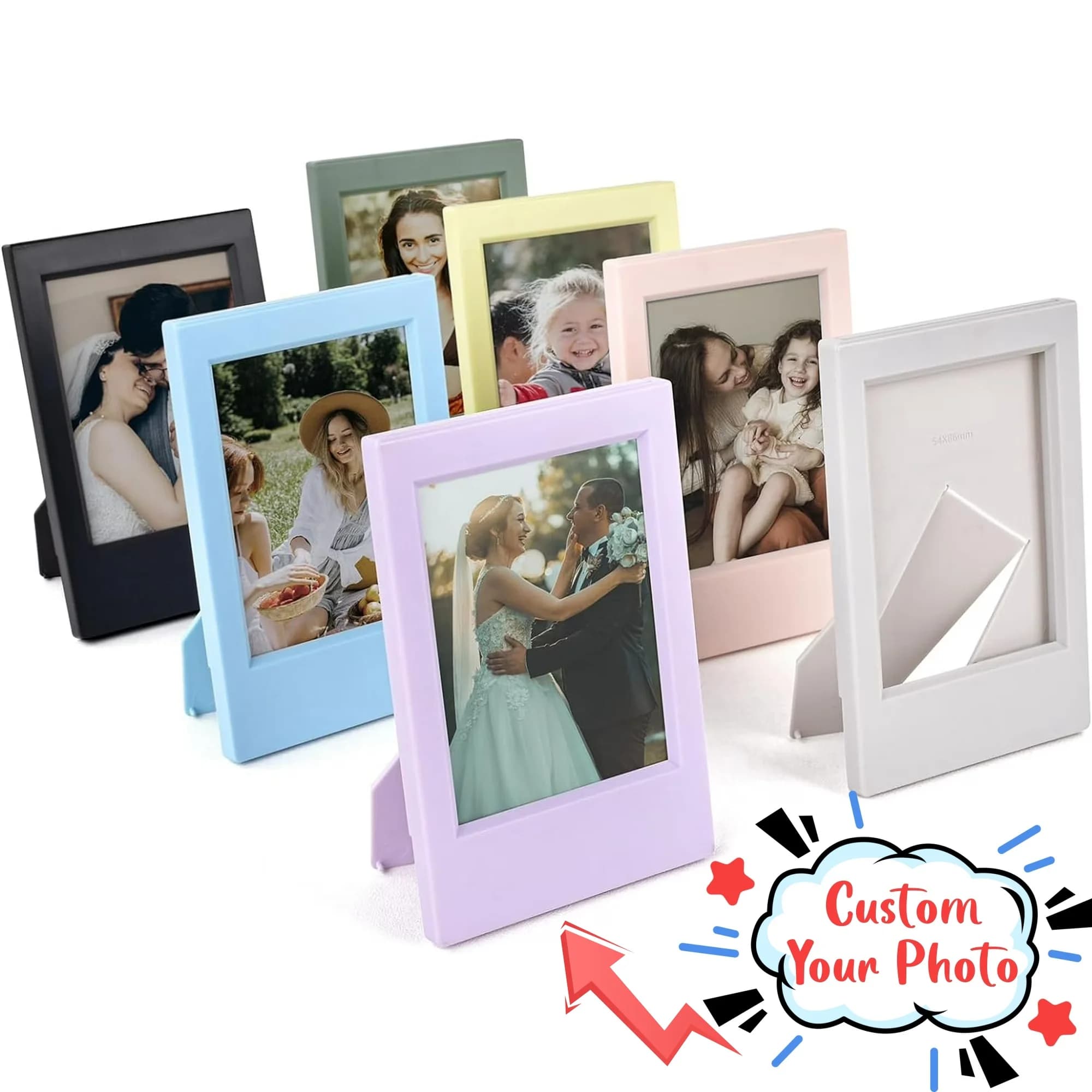 Cornici Portafoto Personalizzate con Copertura Protettiva - Mini Cornici per Pellicole Polaroid da 3 Pollici