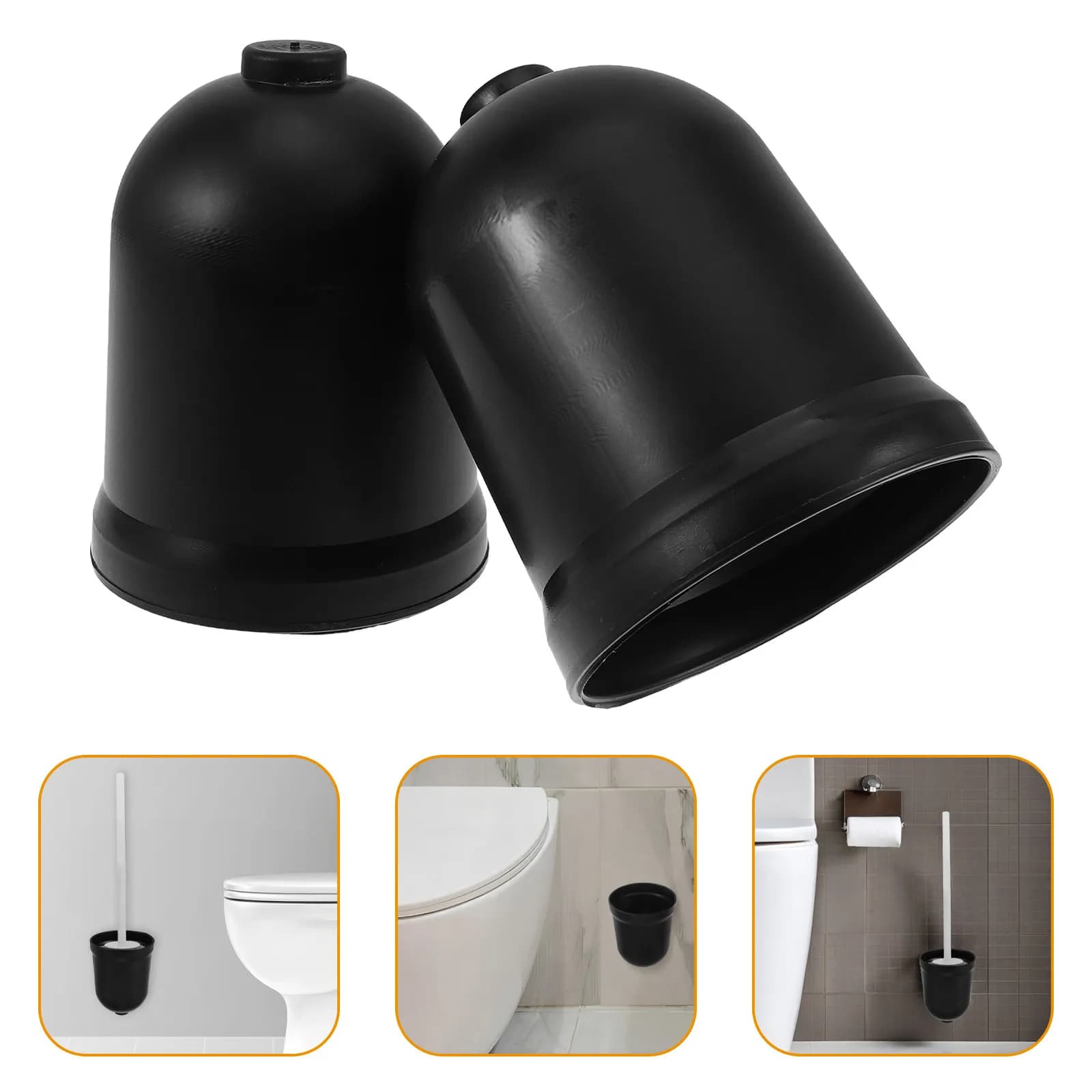Set di 2 Porta Spazzole WC in Plastica, Organizzatore Compatto per la Pulizia del Bagno