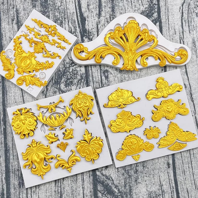 Decorative Pattern Silicone Sugarcraft Mold Resin Tools Cupcake Baking Mould Fondant Cake Decorating Tools