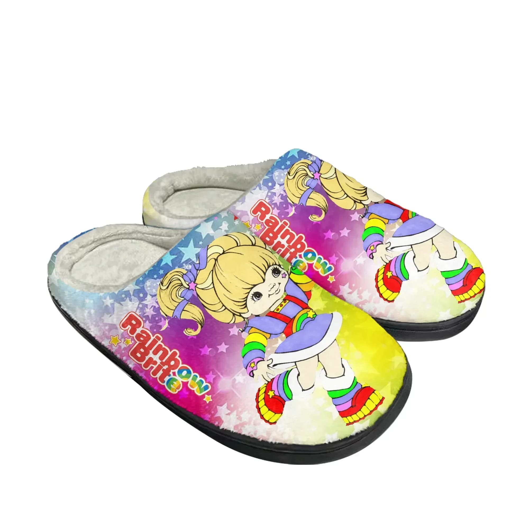 Brite Home Cotton Slippers Mens Womens Rainbow Plush Bedroom Casual Keep Warm Shoes Cute Anime Custom Thermal Indoor Slipper