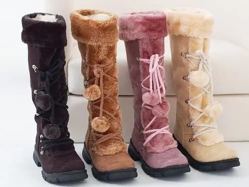 Stivali di pelliccia da donna Scarpe invernali da donna Stivali al ginocchio casual con cerniera da donna Mantieni caldi stivali da neve neri di grandi dimensioni dse3