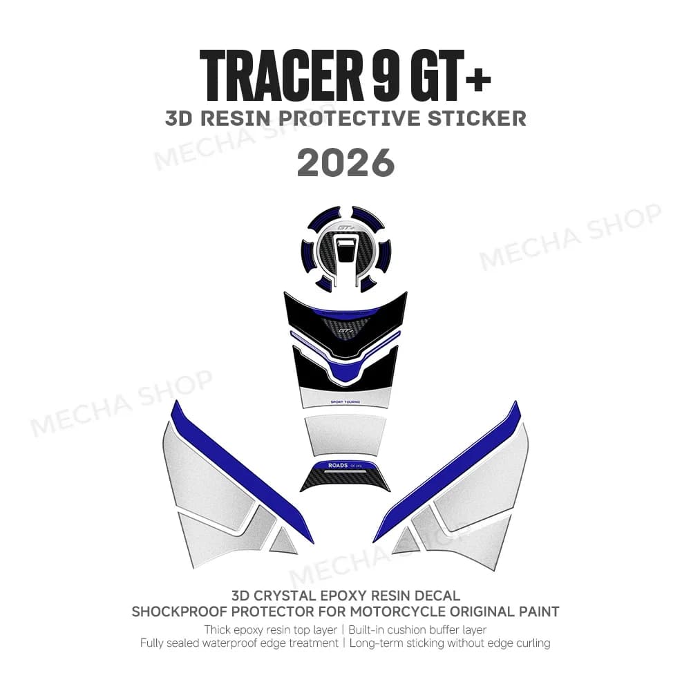 For Tracer 9 GT+ Icon Performance 2025-2026 3D Epoxy Resin Protective Sticker Motorcycle Tank Pad Stickers Protection Kit