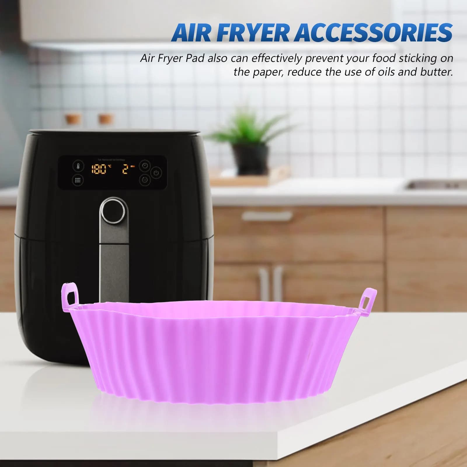 Tappetino in Silicone per Friggitrice ad Aria, Antiaderente, Resistente al Calore, Accessorio per Cottura