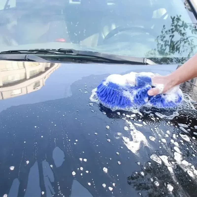 Spazzola per lavaggio auto in spugna, spazzola per lavaggio in super fibra di ciniglia morbida, pulizia della carrozzeria dell'auto, spazzola assorbente, strumento per la pulizia dei dettagli