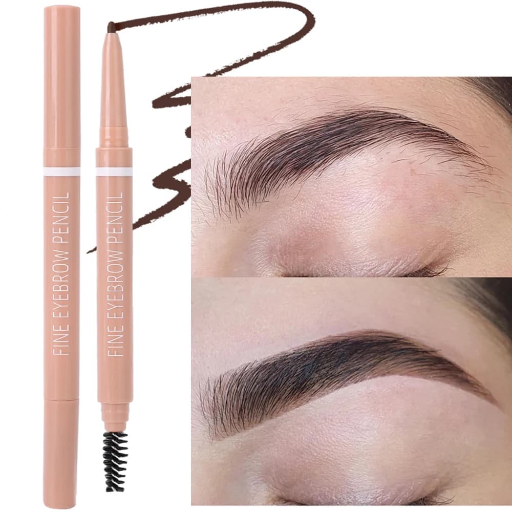 1.5mm Automatic Double Head Eyebrow Pen Waterproof Durable Natural Black Brown Eyebrow Pen Mascara Improves Cosmetics