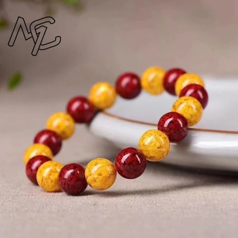 Personalizzato Naturale Rosso Cinabro 6mm Perline Yin Yang Bracciale Giada Rotonda Tessitura A Mano Gioielli Moda Uomo Donna Fortuna Amuleto Nuovo