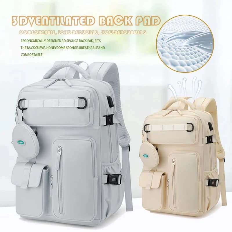 Zaino da viaggio per donna Zaino per laptop da escursionismo espandibile Weekender con porta USB Zaino da uomo grande impermeabile da 40 litri
