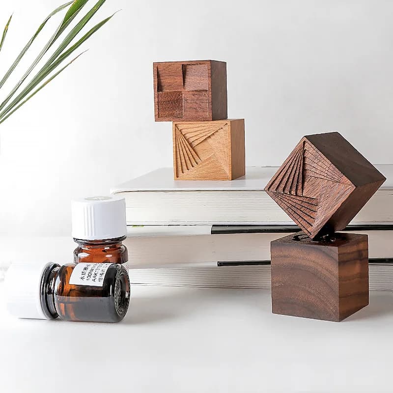 1 pz diffusore di aromaterapia diffusore di aromi in legno fragranza ecologica diffusa in legno di noce carico per auto artigianato