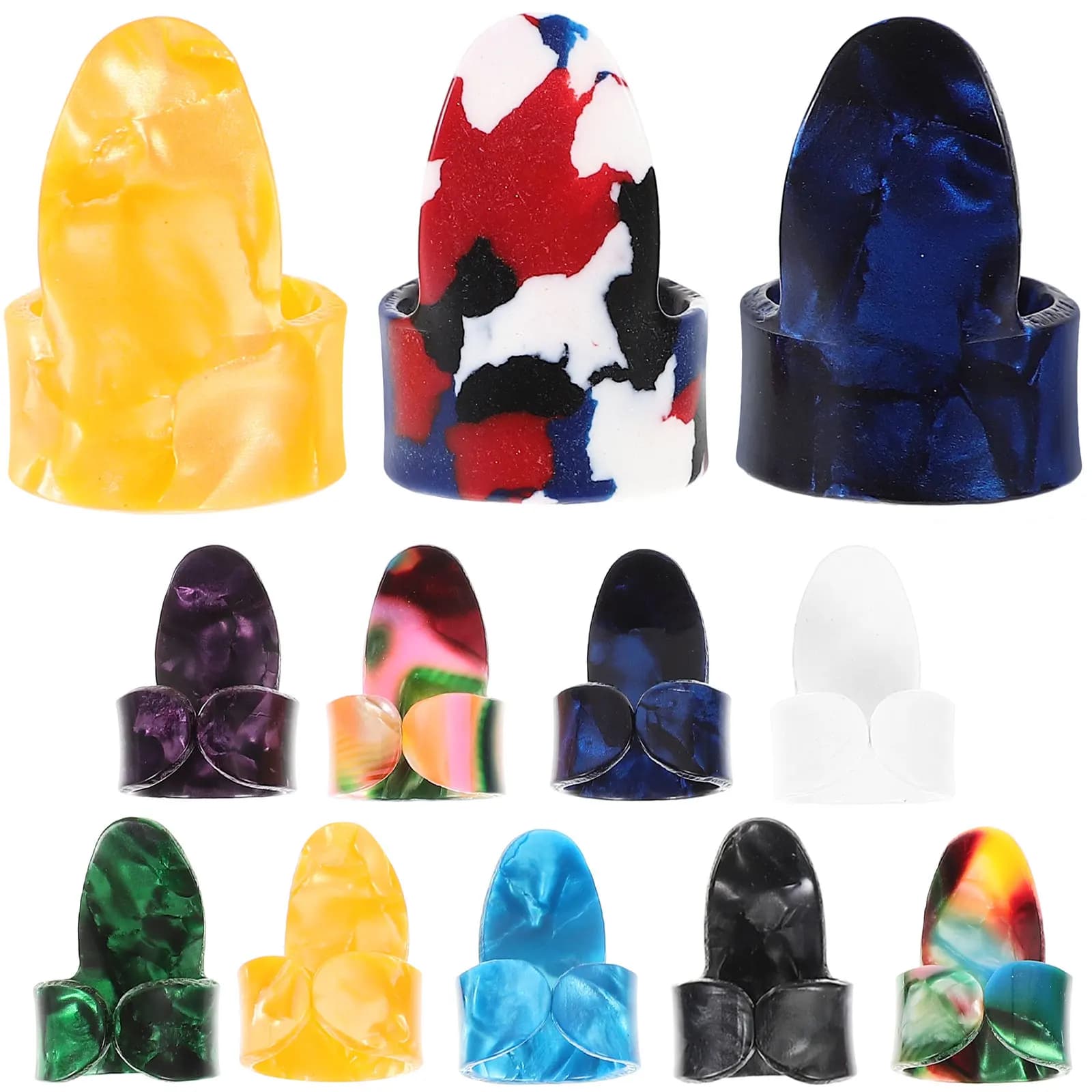 Set di 12 Plettri per Chitarra in Xylonite e Nylon, Premium, per Chitarra Elettrica, Acustica, Basso, Ukulele, Principianti e Avanzati, Confezione Convenienza