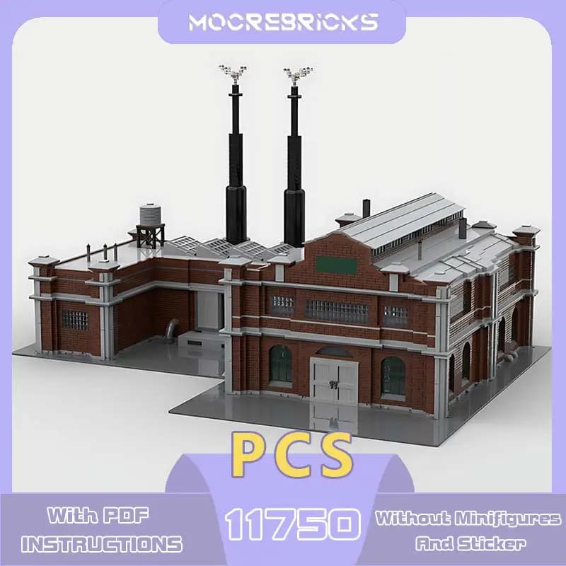 Set classico di blocchi di fabbrica industriale Architettura cittadina Modello di casa Assemblaggio fai-da-te Mattoni Giocattolo Puzzle per bambini Regalo