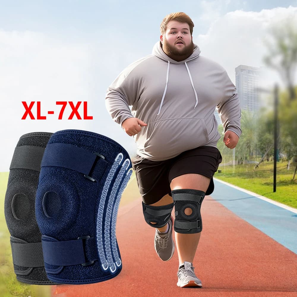 Supporto per Ginocchio Taglia Extra Large 8XL, Fascia Compressiva Regolabile per Artrite e Lesioni al Menisco, Stabile per Uomini e Donne