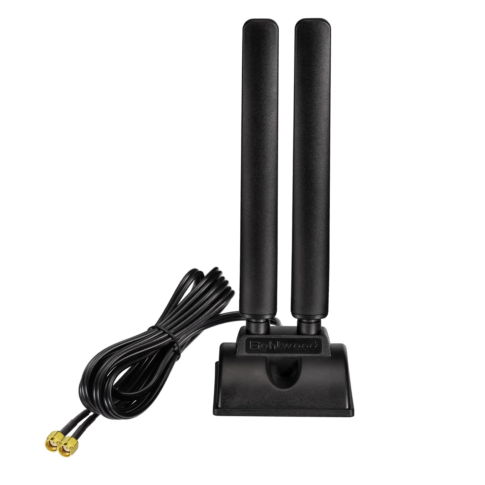 Antenna Bingfu Tri-Band WiFi 6E 6GHz/5GHz/2.4GHz, RP-SMA Maschio 5dbi Antenna con base magnetica Cavo da 2M per router, PC, laptop, FPV