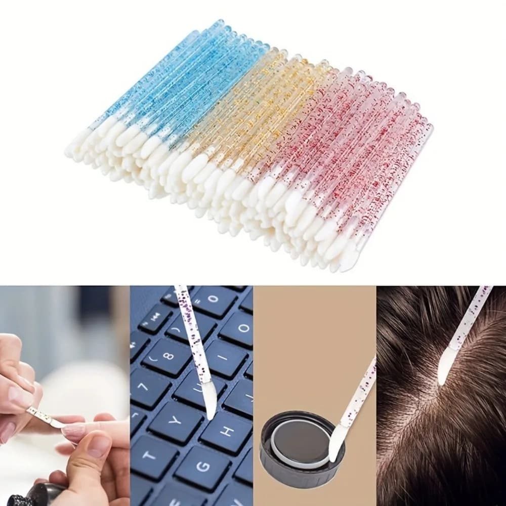 1Pack Bagged Multi-Functional Crystal Handle Shimmer Lipstick Brush Lip Brush Makeup Brush Cleaning Foam Brush Eyeshadow Brush