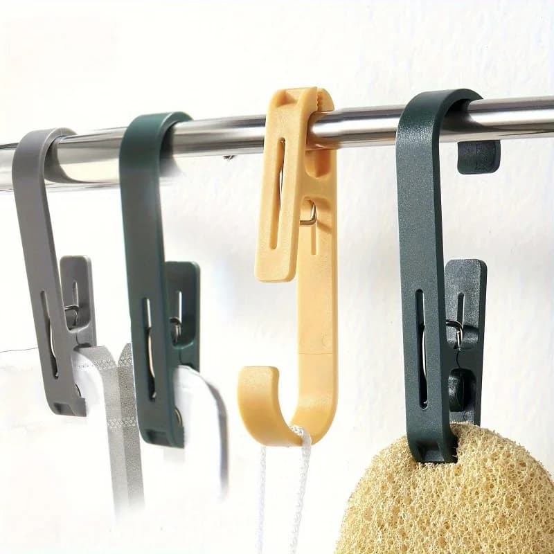 Gancio per bucato grande da 1 pezzo, clip per spille per asciugamani, gancio per clip multiuso per vestiti, gancio a forma di S per stendibiancheria
