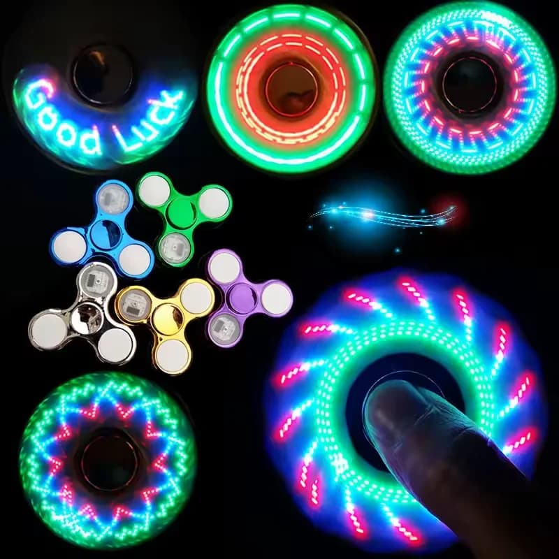 Bright Fun HAS CONDOTTO The Creative Light Fidget Spinner Hand Top Spinner Glow In Dark Light EDC Figet Spiner finger relieve Stress Toys