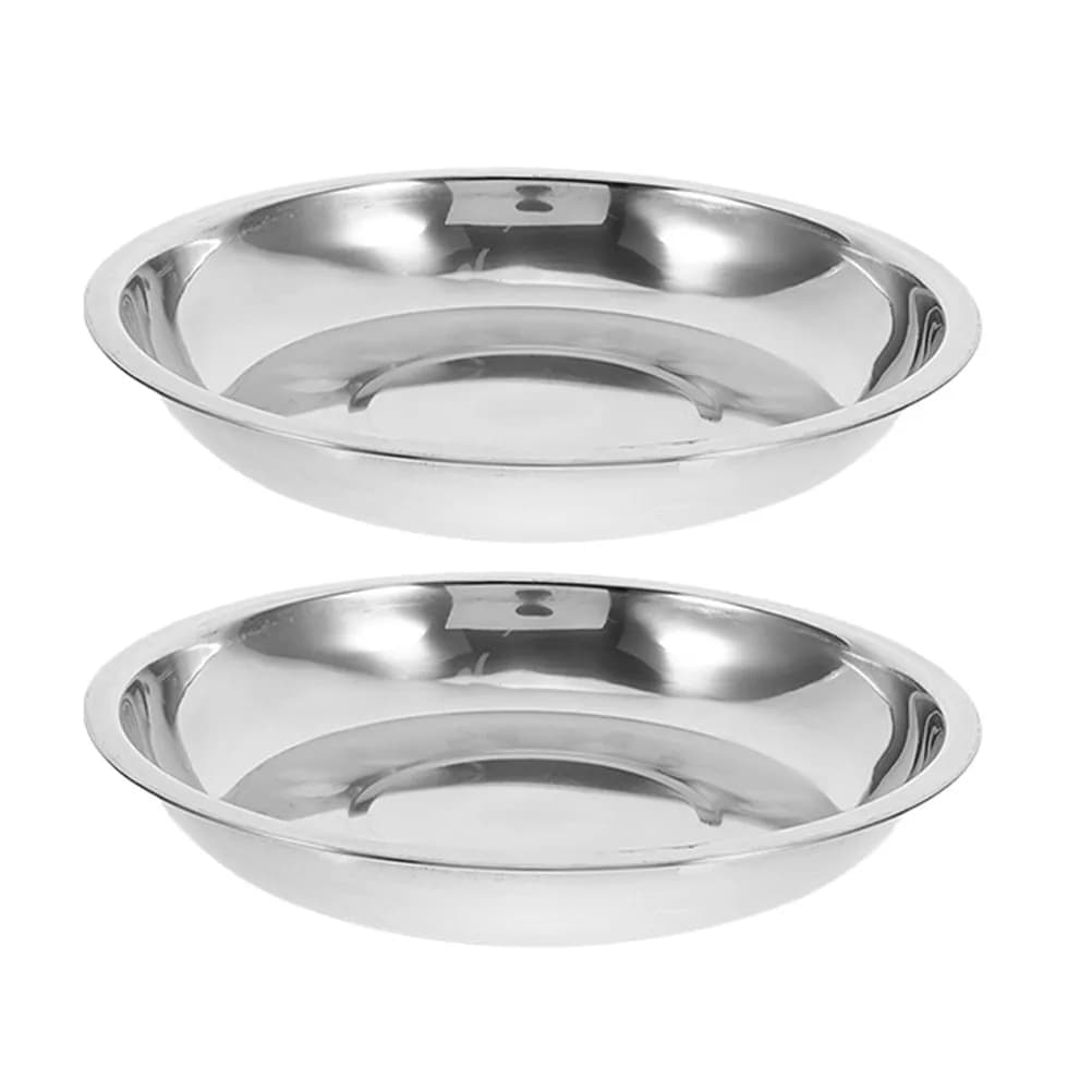 Set di 2 Ciotole Poco Profonde in Acciaio Inox per Animali Domestici, Facile Alimentazione, Ciotole per Cibo e Acqua per Cani e Gatti, Resistenti e Antiruggine