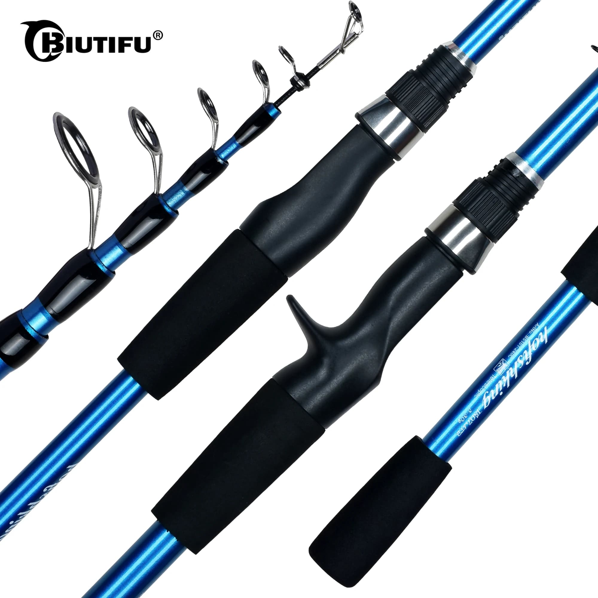 BIUTIFU Mini canna da pesca telescopica Spinning Casting 1.8/2.1/2.4m Bastcasting da viaggio 3-30g canna da trota con esca in carbonio ultraleggera