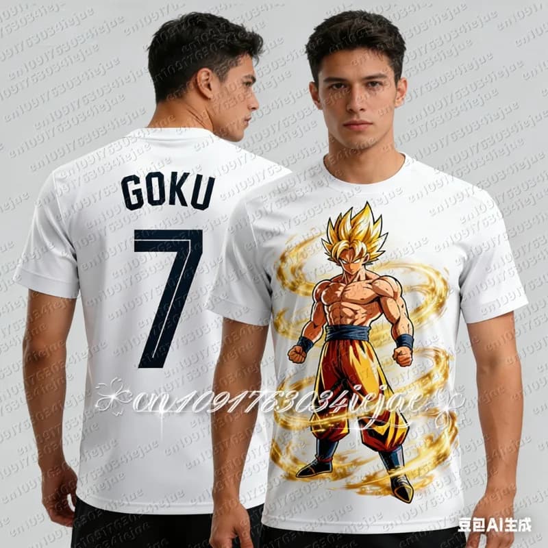 Maglia da Calcio Anime 2026 Dragon Ball Uomo Donna Oversize T-shirt Estiva Asciugatura Rapida Sport Traspirante Cosplay
