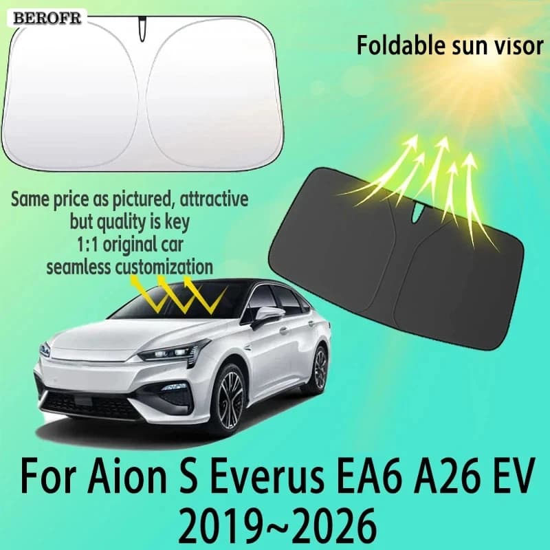 For Aion S A26 EV 2019~2026 25 Car Front Windshield Sunshade Fold Shade UV Shade Solar Sun Shade Privacy Curtain Car Accessories
