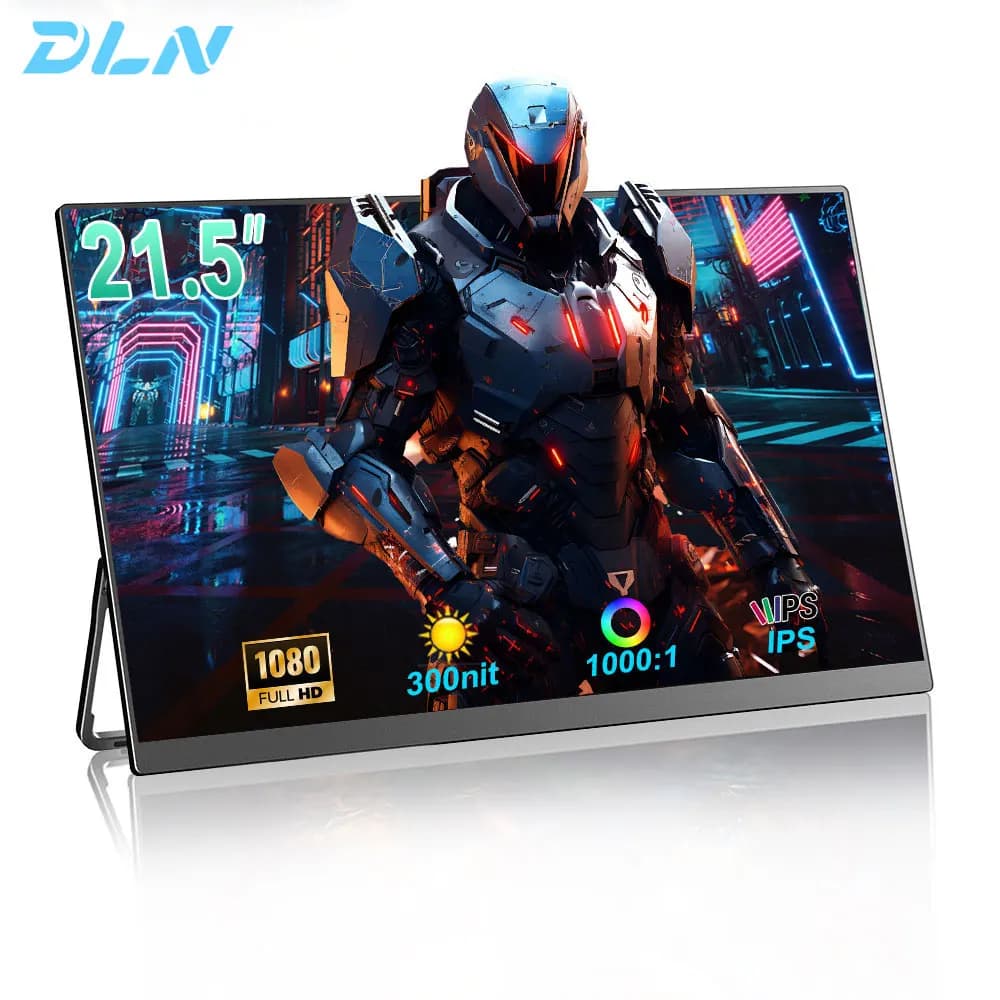 Monitor Portatile DLN da 21,5 Pollici 1080P 100Hz 72% sRGB USB C HDMI HDR con Supporto, Schermo IPS Estensibile per Windows e Mac, Gaming