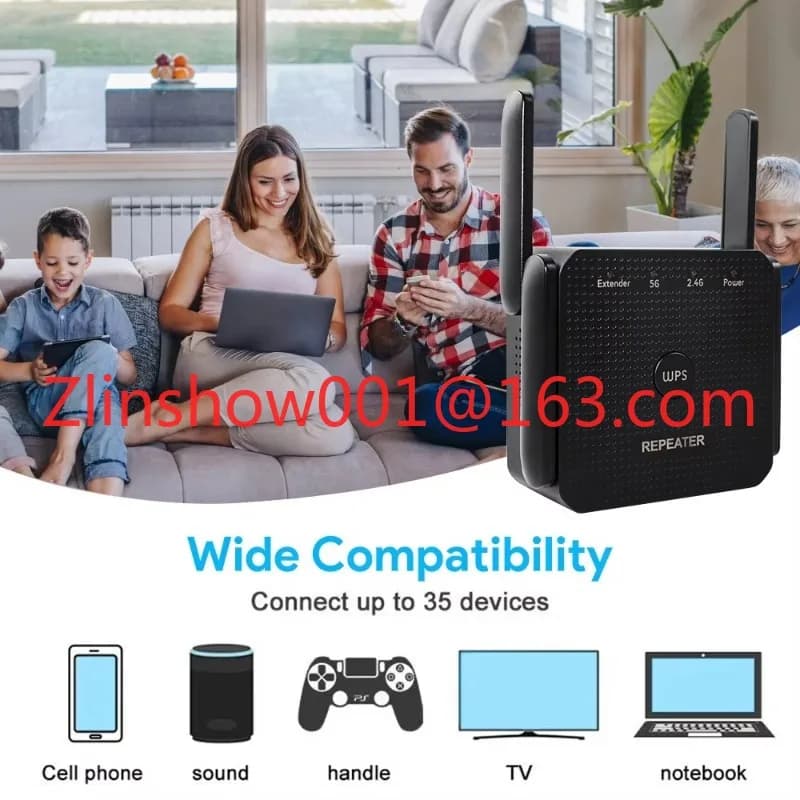 AC2933S Vendita calda 1200Mbps Segnale stabile Ripetitore WiFi ripetitore WiFi per estensione Wifi con guscio nero/bianco freddo