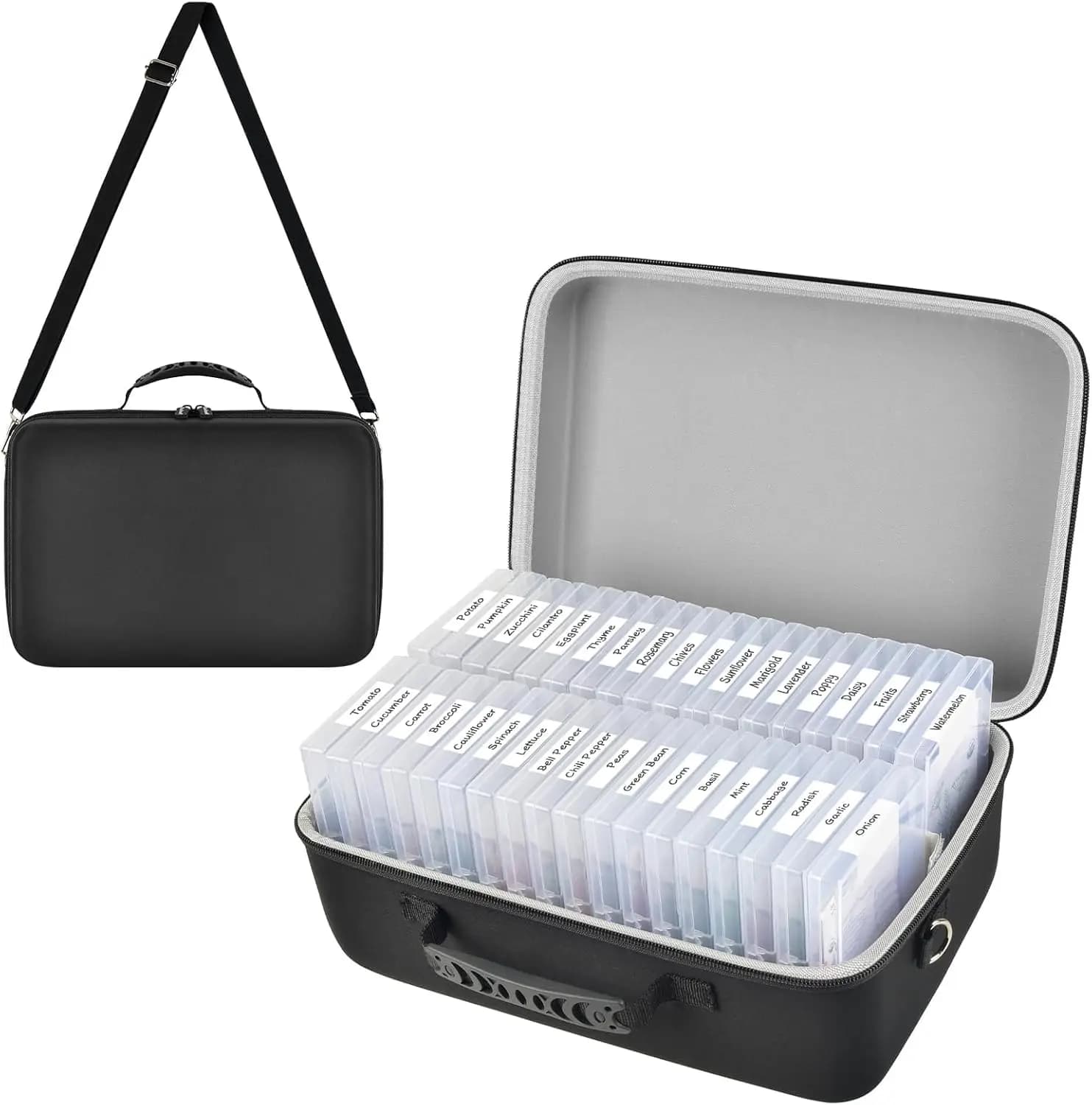 Organizzatore per Semi con 36 Scomparti, Contenitore Rigido per Semi con Etichette, Contenitore per Conservazione a Secco di Semi da Giardino e Verdure, Robusto